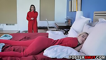 Blonde Stepmom And Stepdaughter Engage In Taboo Lesbian Sex