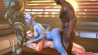 Liara T'Soni, With Her Ample Bosom And Voluptuous Derriere, Receives Intense Penetration